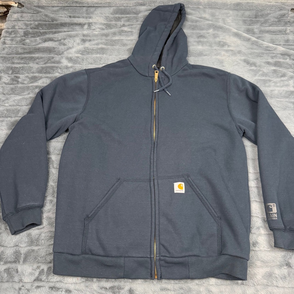 Carhartt Rain Defender Thermal Lined Full Zip Hoodie Navy Blue 100632 Mens M